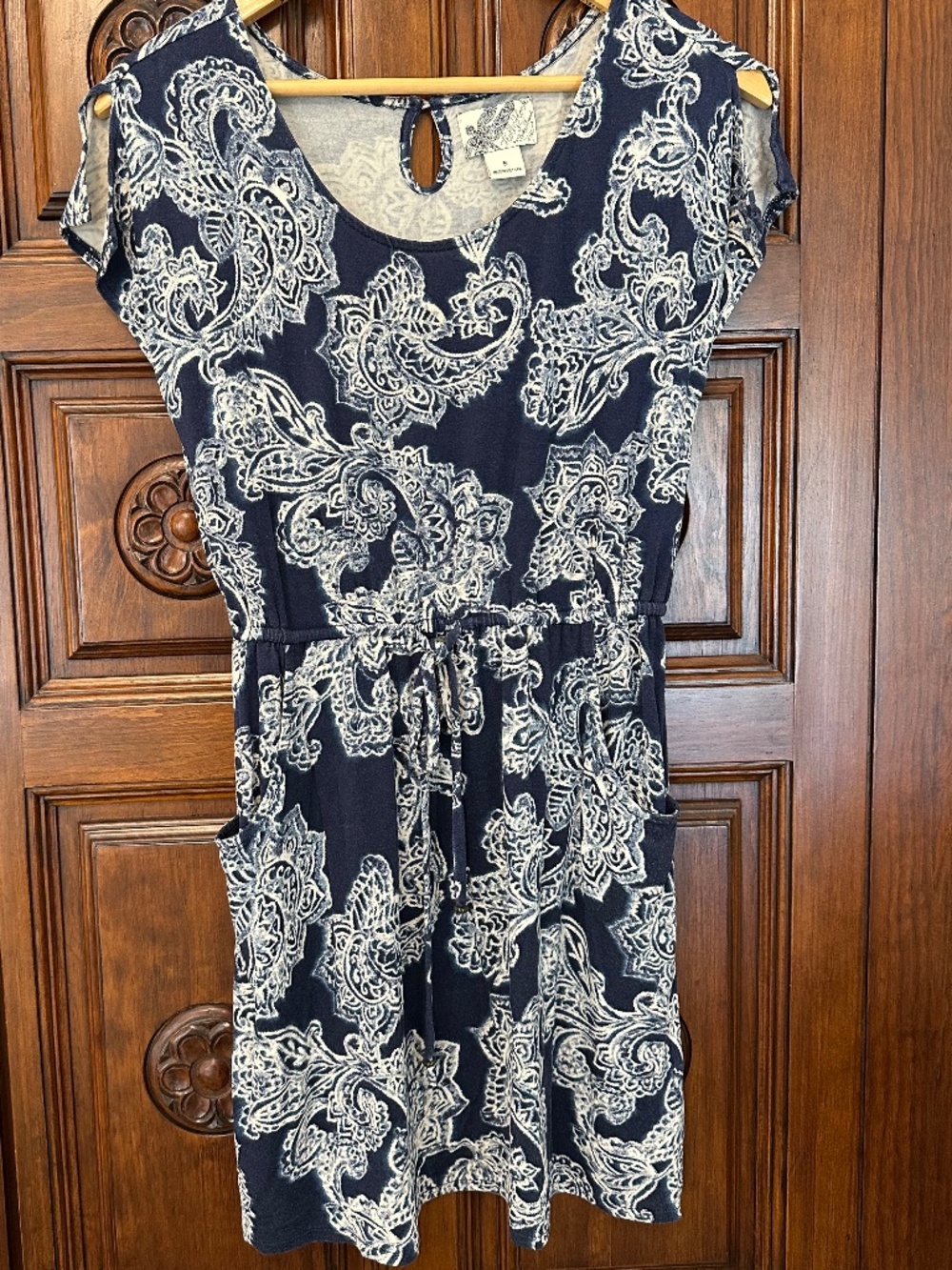 Holly Hock by Lucky Brand tie-waist blue dress size S